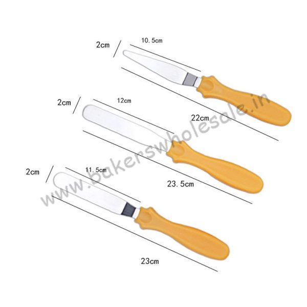 3Pcs Stainless Steel Spatula Palette Knife Set Cake Decorating - Image 7