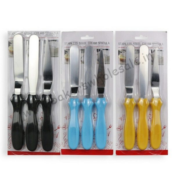 3Pcs Stainless Steel Spatula Palette Knife Set Cake Decorating