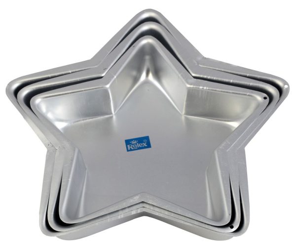 Aluminum Silver Star Cake Mold 250g, 500g, 1Kg 3pcs Set