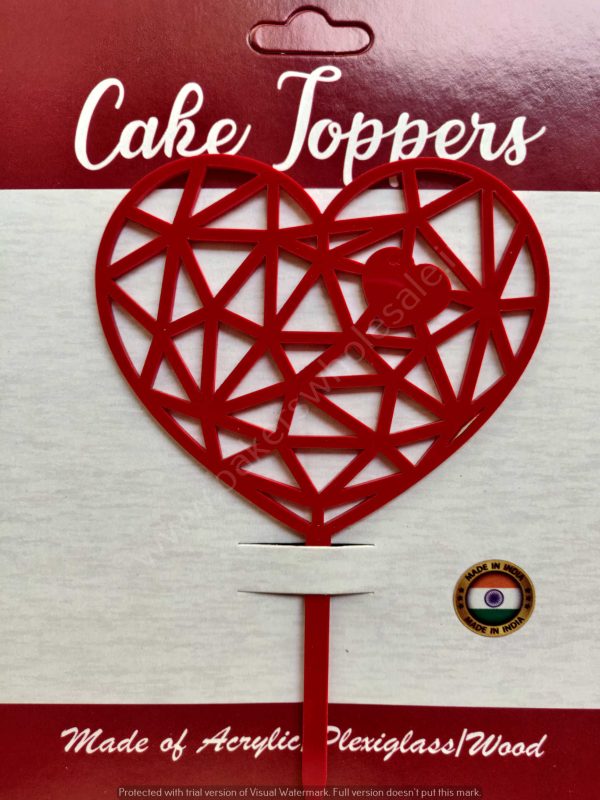 4 Inch Acrylic Cake Topper Valentines Day (1 Pcs/pkt)