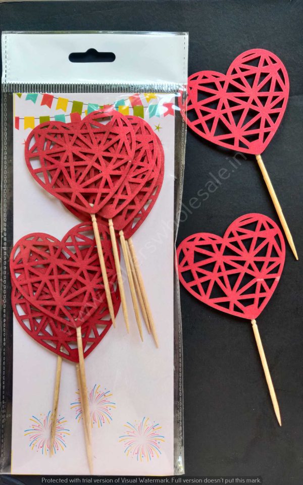 10 Pcs/pkt Valentines Day Topper Paper Tags with Toothpick