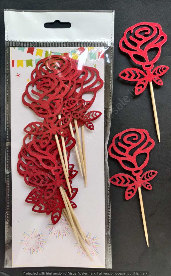 10 Pcs/pkt Valentines Day Topper Paper Tags with Toothpick