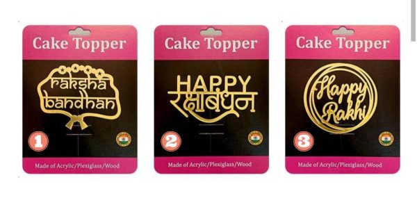 Happy Rakhi Sticker Toppers (Pack of 5Pc) 3.5 Inch