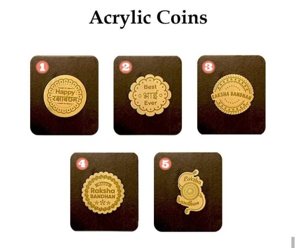 Happy Rakhi Coin Toppers (Pack of 5Pc)