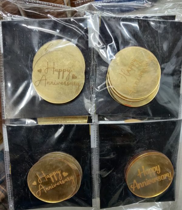 Acrylic Coin Topper Mirror Golden (Pack of 5pcs) - Image 2