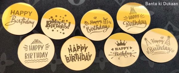 Acrylic Coin Topper Mirror Golden (Pack of 5pcs)