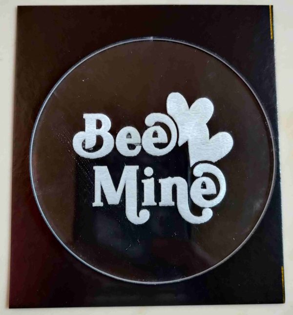 Acrylic Embosser Happy Valentines Day 3 inch Bee Mine