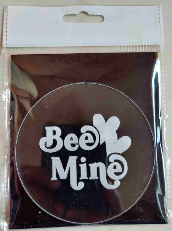 Acrylic Embosser Happy Valentines Day 3 inch Bee Mine - Image 2