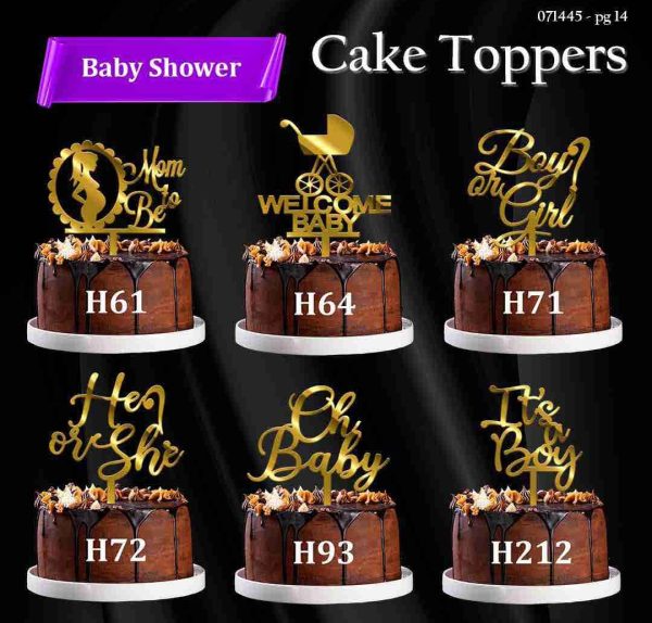 Cake Toppers -(Pack of 5pcs)  4 inch Topper Baby Shower