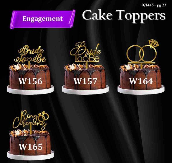 Cake Toppers -(Pack of 5pcs)  4 inch Topper Engagement