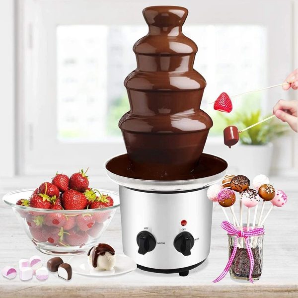 Stainless Steel Electric Chocolate Fondue Fountain Machine Choco Melts Dipping Warmer Machine for Chocolate Candy - Image 2