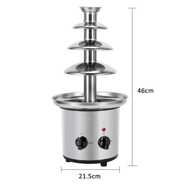 Stainless Steel Electric Chocolate Fondue Fountain Machine Choco Melts Dipping Warmer Machine for Chocolate Candy - Image 6