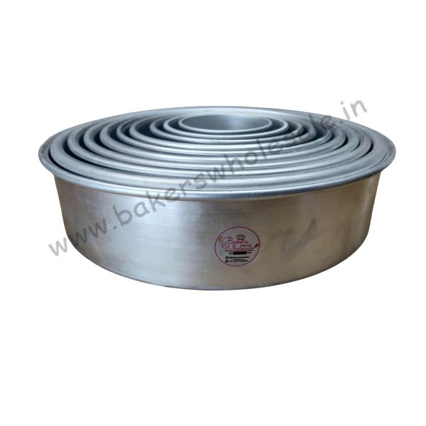 Aluminium Heavy Round Cake Mold (3" to 12 inch Diameter) ( 2.5" Height) - Image 4