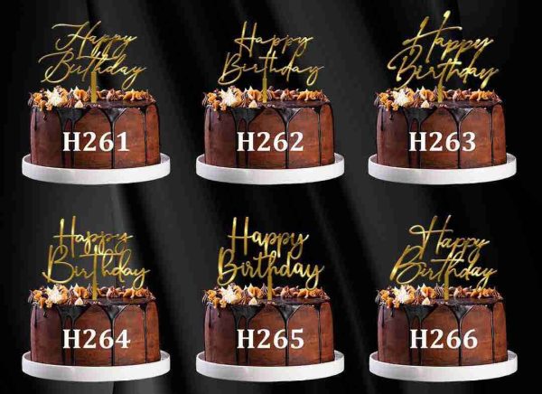 Cake Toppers -(Pack of 5pcs)  4 inch Topper SIGNATURE FONTS