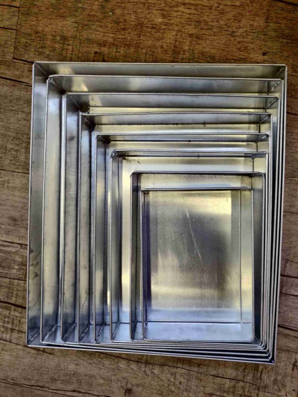 Aluminum Heavy Rectangle Tray  (4"x6" to 12"x14" Inch Length x Breadth) (2" Inch Height)