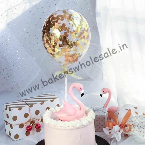 Gold Confetti Balloon Cake Topper 1 pcs