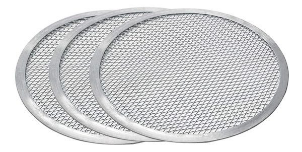 Aluminum Pizza Screen Mesh Oven Baking Tray Round Plates Silver - Image 2