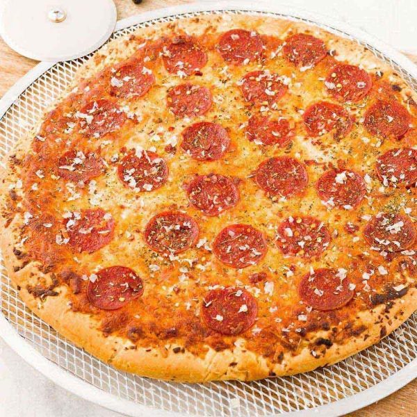 Aluminum Pizza Screen Mesh Oven Baking Tray Round Plates Silver - Image 4