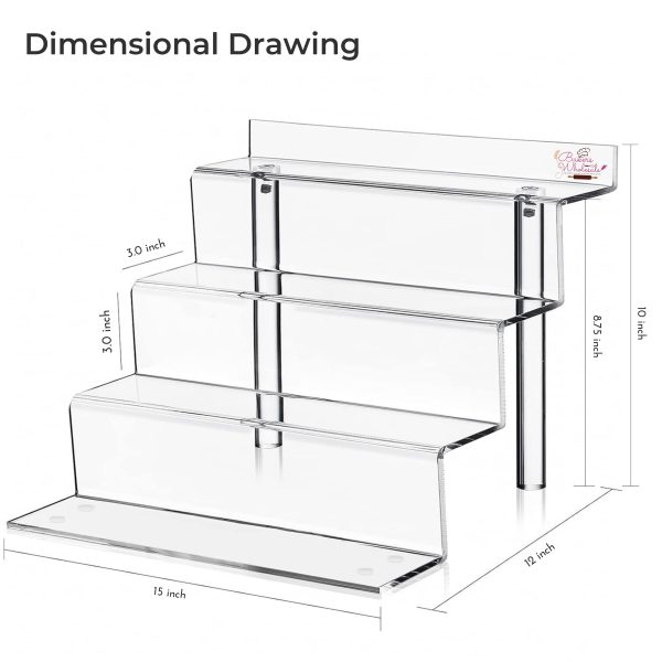 4 Layer Ayrlic Stand for Dispaly (Cupcake, Macaroons, Pastry, Make up...etc) - Image 2