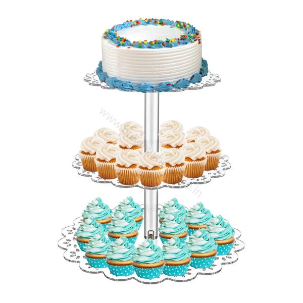 3 Layer Ayrlic Flower Shape Stand for Dispaly (Cupcake, Macaroons, Pastry, Cake...etc) - Image 5