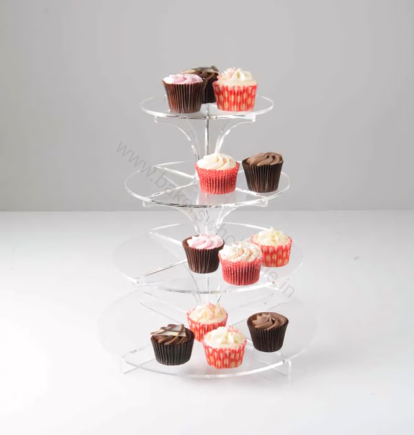 4 Layer Ayrlic CupCake Stand for Dispaly (Cupcake, Macaroons, Pastry, Cake...etc) - Image 4