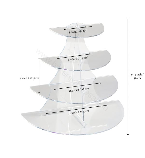 4 Layer Ayrlic CupCake Stand for Dispaly (Cupcake, Macaroons, Pastry, Cake...etc) - Image 4