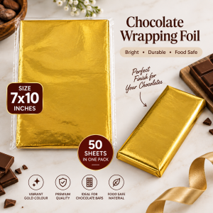 Cadbury Golden Size (7x10 Inch) Size Foil (50pcs) for chocolate warping Food Grade Aluminum Foil Paper