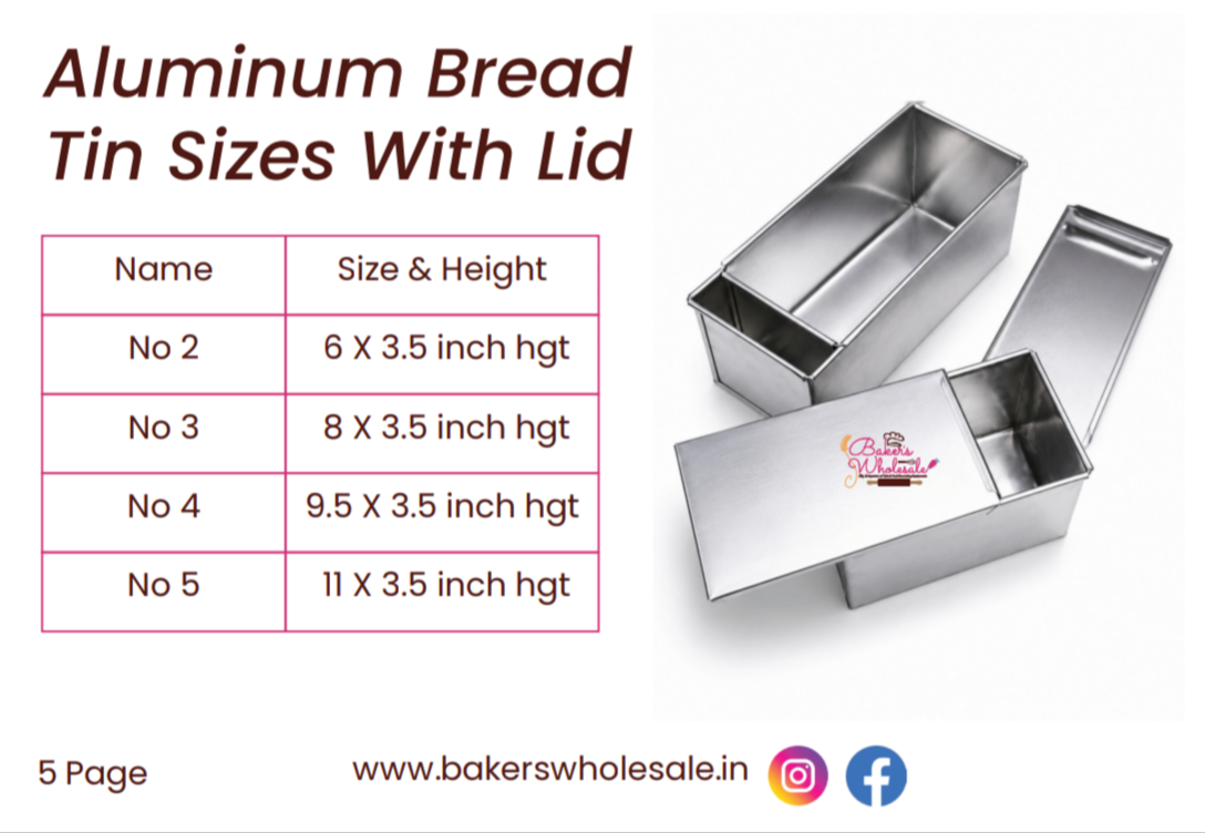 Aluminium Bread/Loaf Box with Lid Mould mold(Sizes: Xs, Mini, Small, Medium, Large, ) - Image 3
