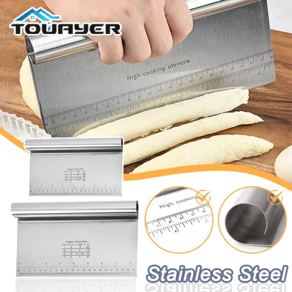 Stainless Steel Cake Scraper Pastry Cutters Dough Scraper