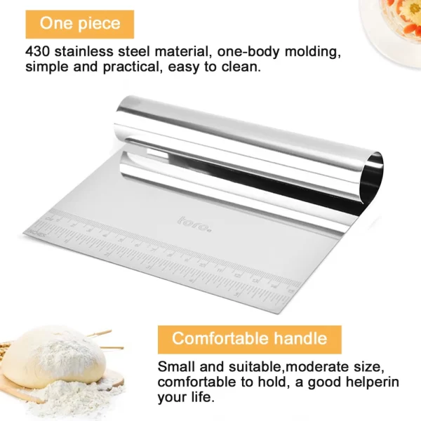 Stainless Steel Cake Scraper Pastry Cutters Dough Scraper - Image 5