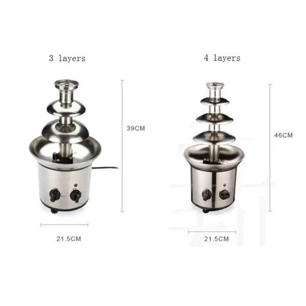 Stainless Steel Electric Chocolate Fondue Fountain Machine Choco Melts Dipping Warmer Machine for Chocolate Candy - Image 12