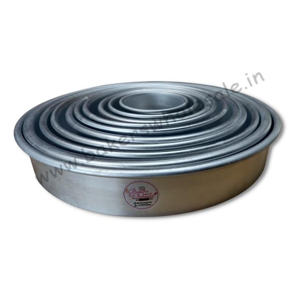 Aluminium Heavy Round Cake Mold (3" to 12 inch Diameter) ( 2" Height) - Image 3