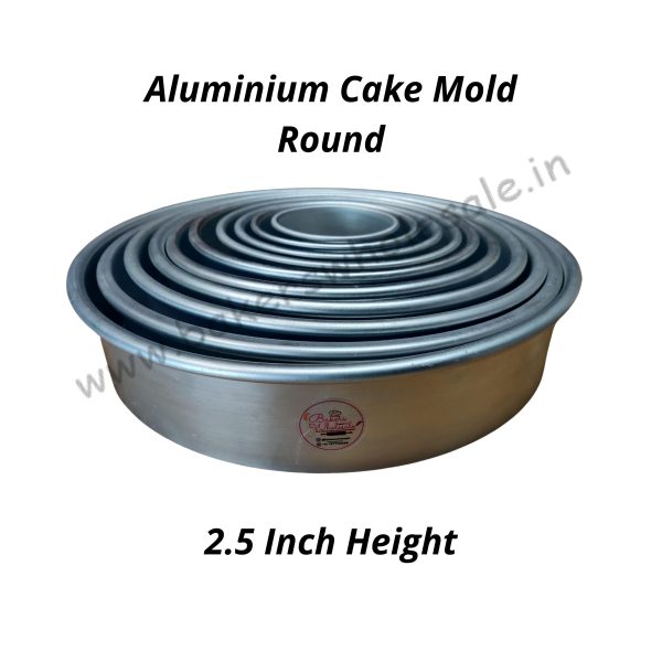 Aluminium Heavy Round Cake Mold (3" to 12 inch Diameter) ( 2.5" Height)