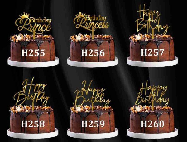 Cake Toppers -(Pack of 5pcs)  4 inch Topper SIGNATURE FONTS