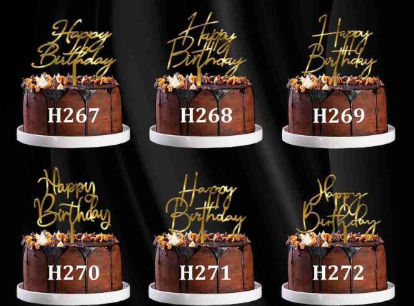 Cake Toppers -(Pack of 5pcs)  4 inch Topper SIGNATURE FONTS