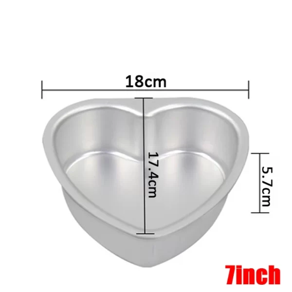 7 Inch Aluminum Silver Heart Cake Mold 1 Pcs 500 Grams