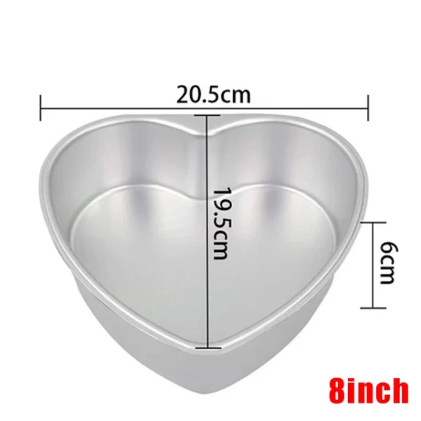 8 Inch Aluminum Silver Heart Cake Mold 1 Pcs  1 KG