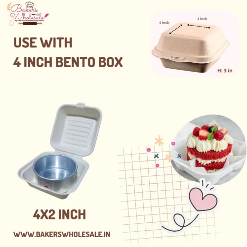 Bento cake Mold - 4 x 2 Inch Aluminium Heavy Round Cake Mold, Cake Pan Set of 3 - Image 2