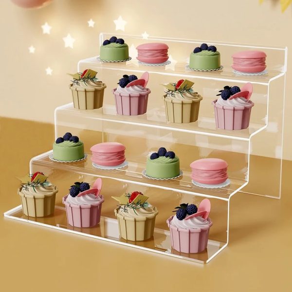 4 Layer Ayrlic Stand for Dispaly (Cupcake, Macaroons, Pastry, Make up...etc) - Image 4