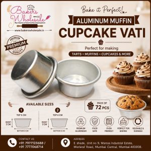 Aluminum Cupcake Cake and Muffin Rolex Vati - Pack of 72pcs